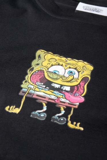 Men - T-shirt - oversized - SpongeBob SquarePants - black