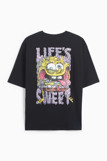 Men - T-shirt - oversized - SpongeBob SquarePants - black