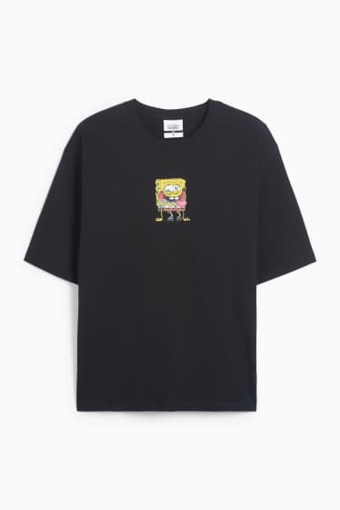 Men - T-shirt - oversized - SpongeBob SquarePants - black