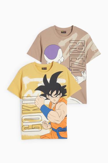 Kinderen: jongens - Set van 2 - Dragon Ball Z - T-shirt - taupe