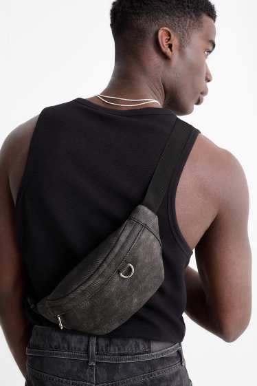 Herren - Bauchtasche - dunkelgrau