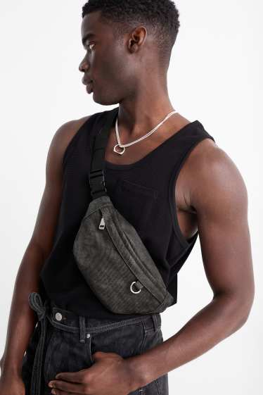 Herren - Bauchtasche - dunkelgrau