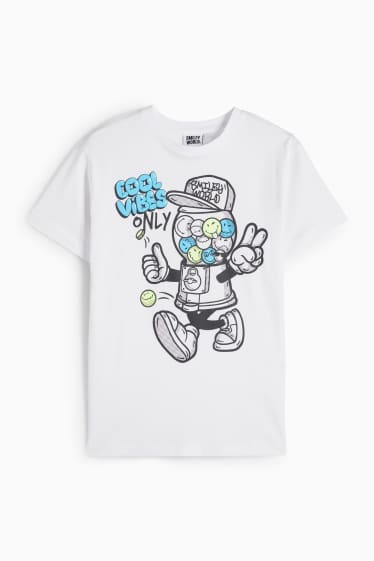 Kinderen: jongens - SmileyWorld® - T-shirt - wit