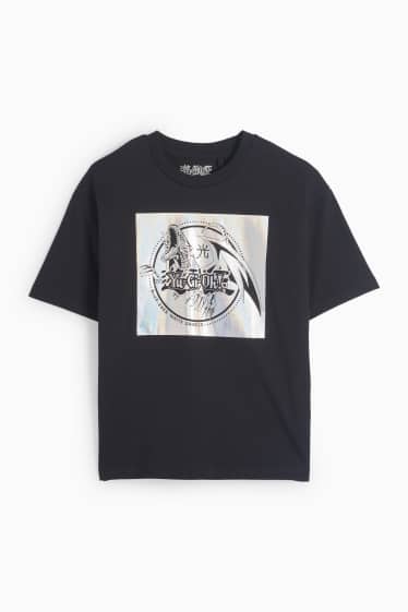 Enfants garçons - Yu-Gi-Oh! - T-shirt - effet brillant - noir