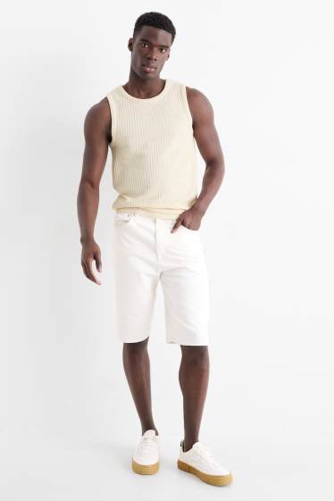 Herren - Jeans-Bermudas - cremeweiss