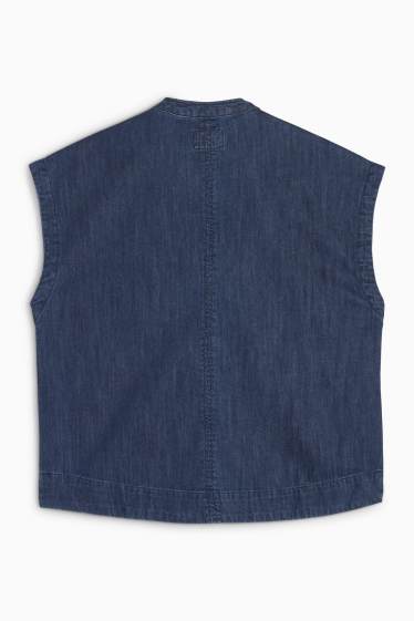 Damen - Jeans-Blusentop - dunkeljeansblau