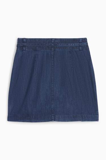 Damen - Jeans-Wickelrock - jeansblau