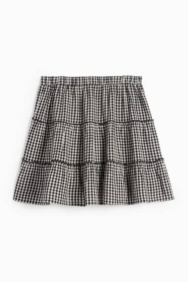 Women - Skirt - check - black / white