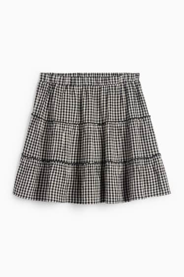 Women - Skirt - check - black / white