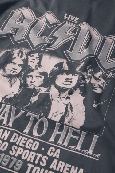 Men - T-shirt - oversized - AC/DC - gray