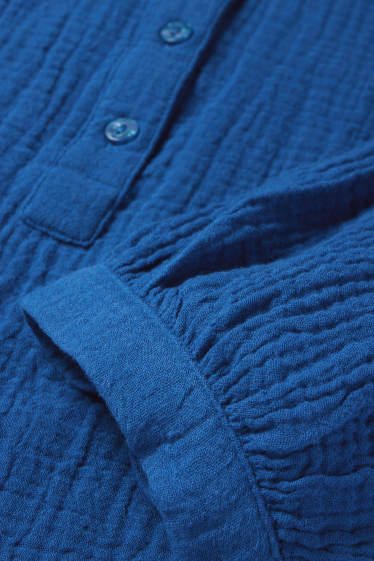 Damen - Musselin-Bluse - dunkelblau