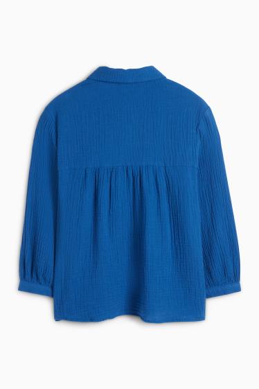 Damen - Musselin-Bluse - dunkelblau