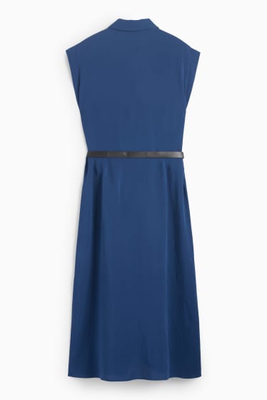 Femmes - Robe-chemise à ceinture - bleu foncé
