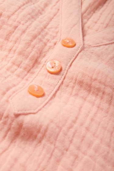 Women - Blouse top - textured - apricot