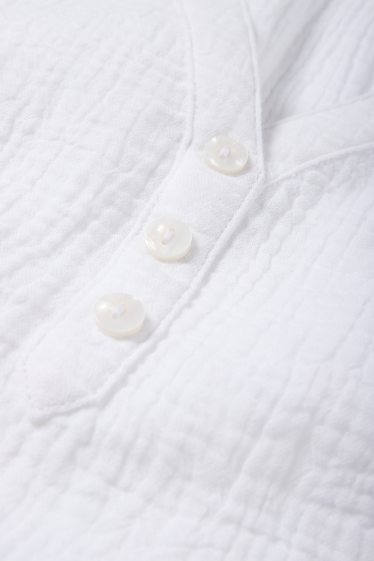Women - Blouse top - textured - white