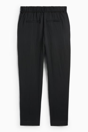 Damen - Stoffhose - High Waist - Tapered Fit - schwarz