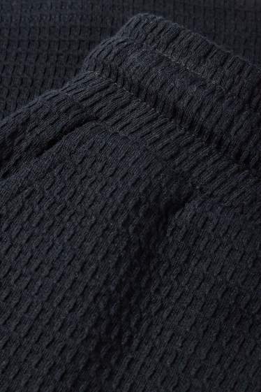 Heren - Sweatshorts - met structuur - zwart