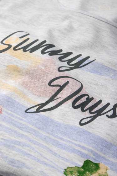 Dames - Nachthemd - licht grijs-mix