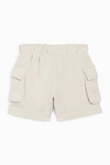 Baby: jongens - Babycargoshort - met structuur - beige
