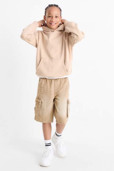 Kinder Jungen - Jeans-Cargo-Bermudas - beige