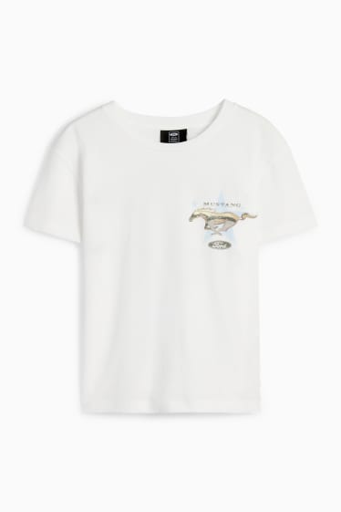 Dámské - Tričko - oversized - Ford - bílá