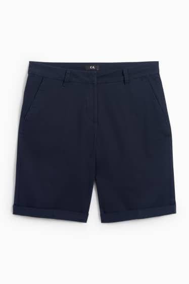 Damen - Bermudas - Mid Waist - dunkelblau