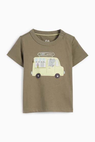 Baby Jungen - Eiswagen - Baby-Kurzarmshirt - grün