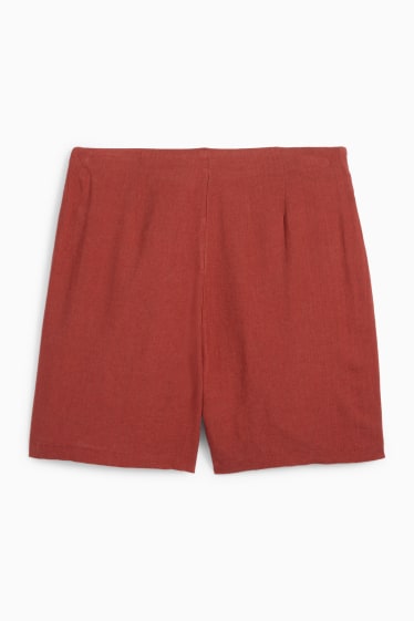 Dames - Skort met linnengehalte - bruin
