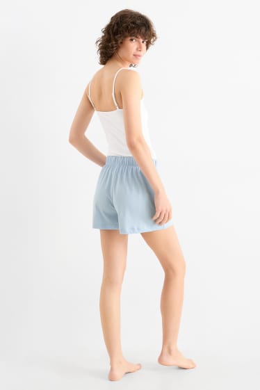 Damen - Multipack 2er - Pyjamashorts - hellblau