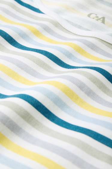 Damen - Nachthemd - gestreift - blau / grau