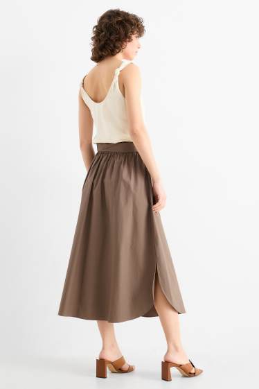 Women - Skirt with belt - dark green