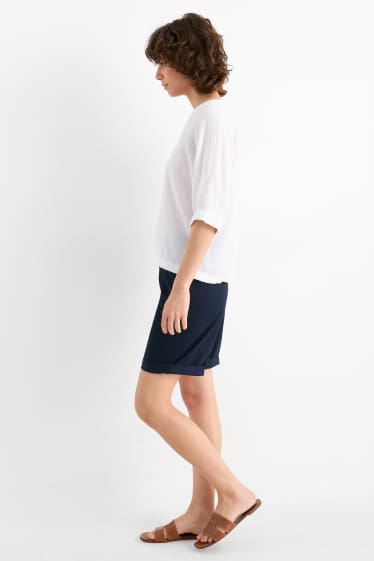 Damen - Bermudas - Mid Waist - dunkelblau