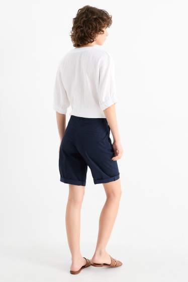 Damen - Bermudas - Mid Waist - dunkelblau