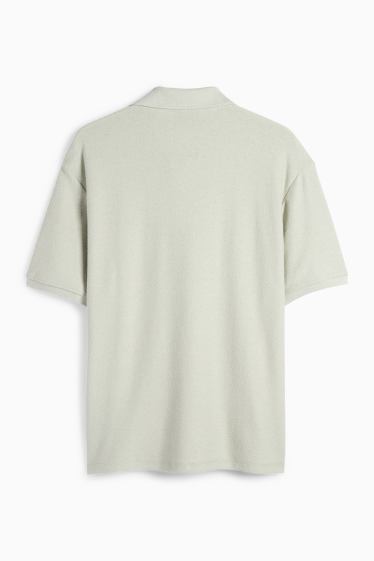 Men - Polo shirt - textured - mint green