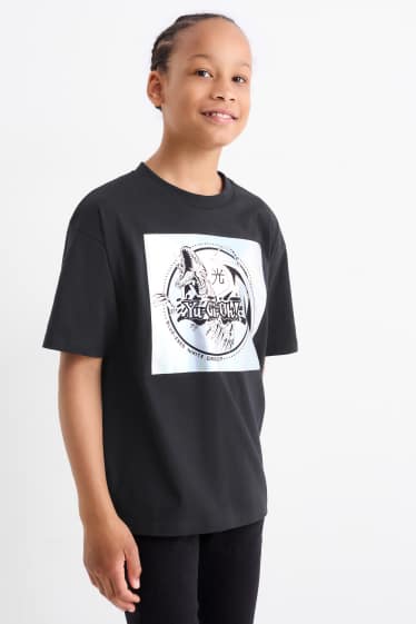 Enfants garçons - Yu-Gi-Oh! - T-shirt - effet brillant - noir