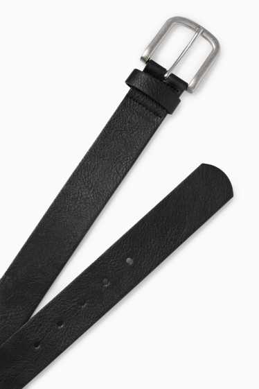Herren - Gürtel - Lederimitat - schwarz