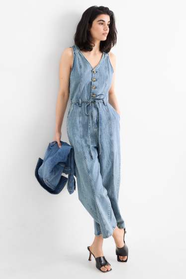 Damen - Jeans-Jumpsuit - helljeansblau