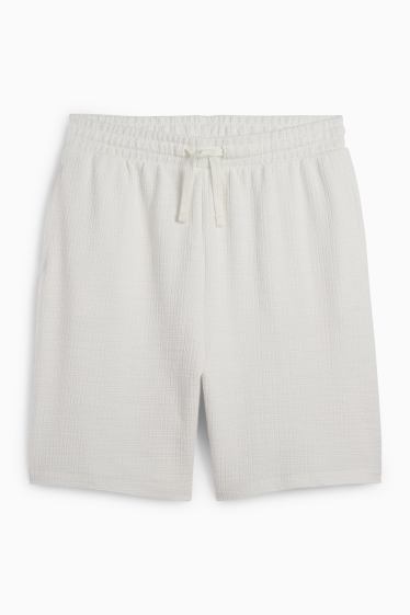 Heren - Short - met structuur - wit