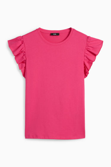 Damen - Basic-T-Shirt - Regular Fit - pink