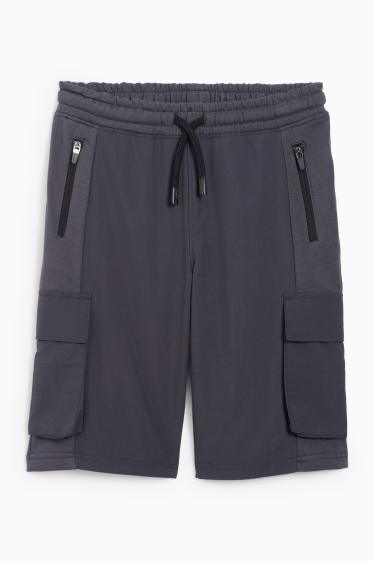 Kinder Buben - Sweat-Cargoshorts - dunkelgrau