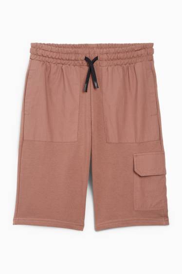 Kinder Buben - Sweat-Cargoshorts - braun
