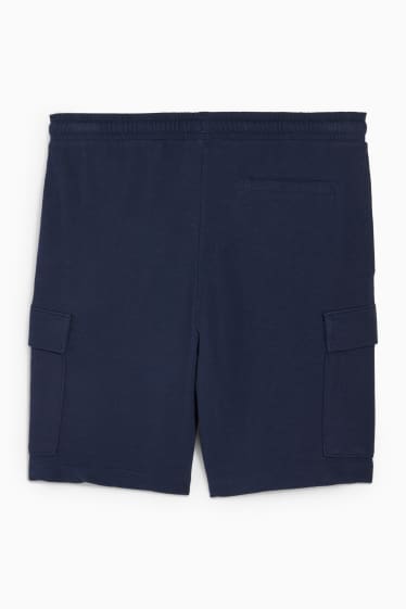 Men - Sweat cargo shorts - dark blue