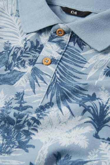 Men - Polo shirt - patterned - blue