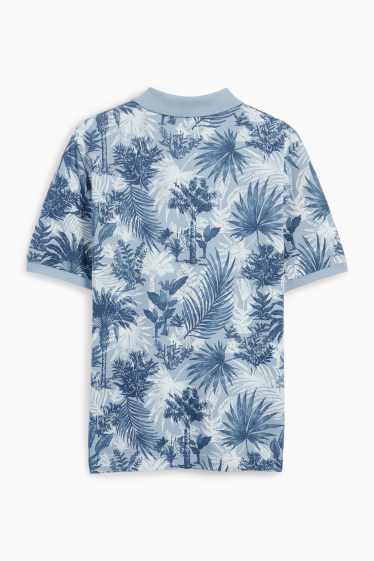 Men - Polo shirt - patterned - blue