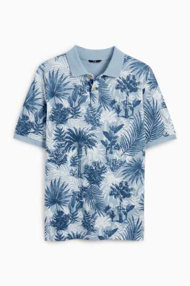 Men - Polo shirt - patterned - blue