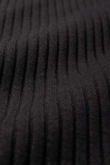 Damen - Strickrock - gerippt - schwarz