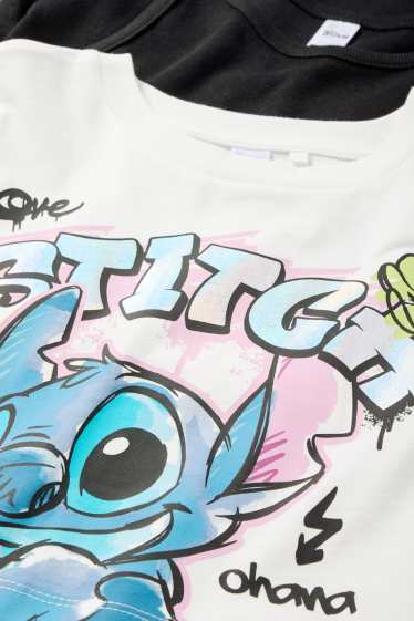 Kinderen: meisjes - Lilo & Stitch - set - T-shirt en jurkje - 2-delig - wit / lichtblauw