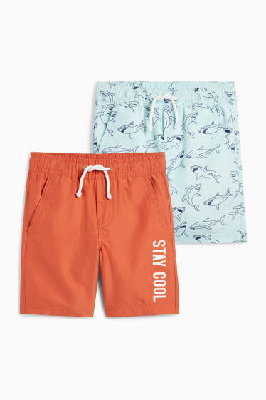 Kinder Jungen - Multipack 2er - Hai - Bermudas - orange