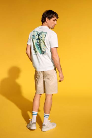 Hommes - T-shirt - relaxed fit - blanc