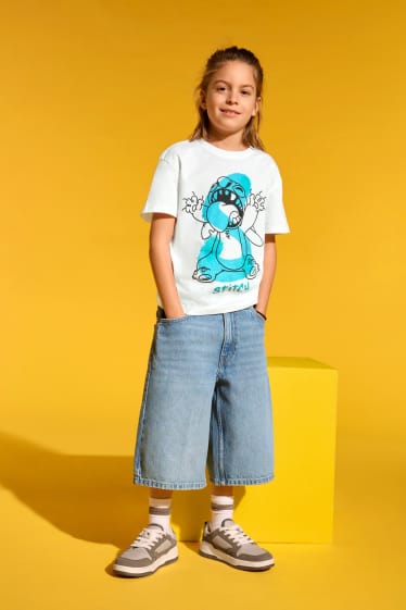 Kinder Jungen - Lilo & Stitch - Kurzarmshirt - weiss
